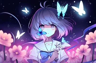 Anime girl Girly backgrounds Wallpaper