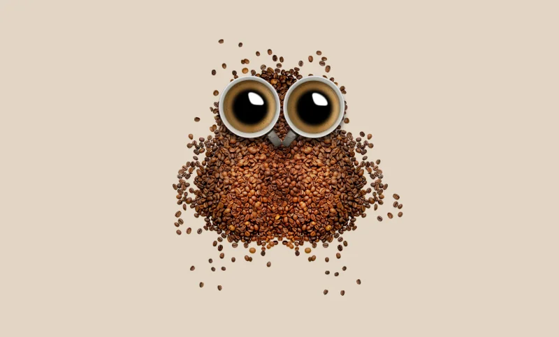 Coffee beans Owl Wallpaper