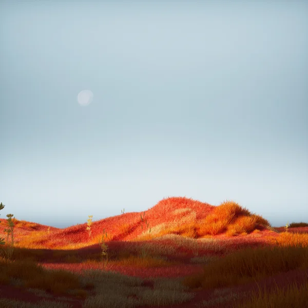 Grass Landscape Moonlight Wallpaper