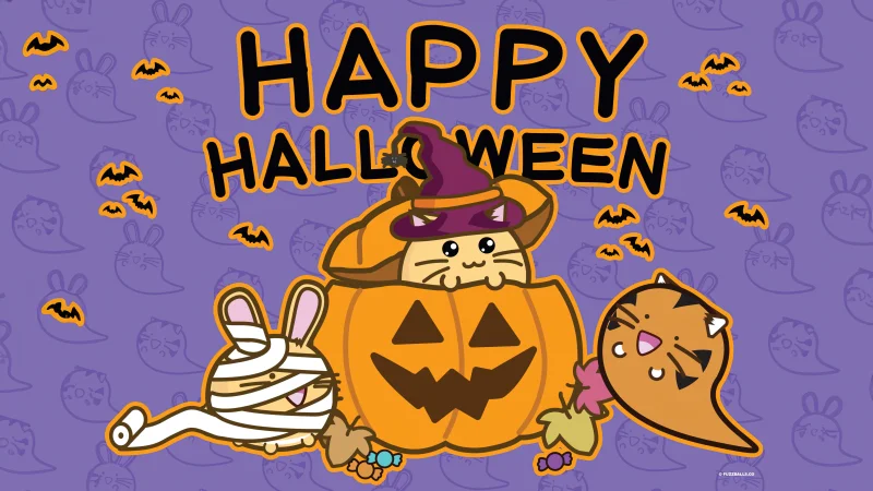 Happy Halloween Fuzzballs Wallpaper