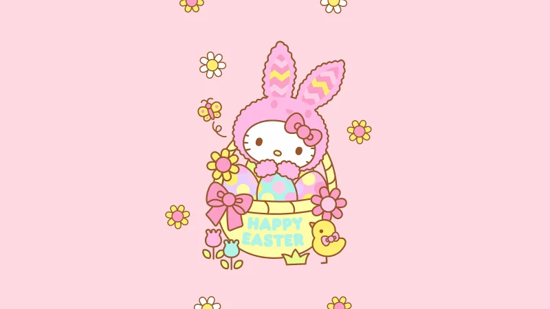 Hello Kitty Easter bunny Wallpaper