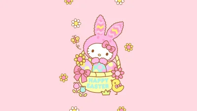Hello Kitty Easter bunny Wallpaper