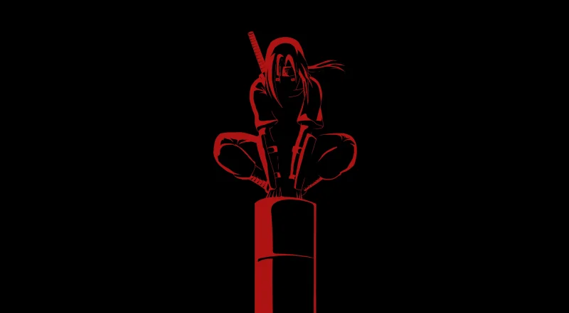 Itachi Uchiha Black background Wallpaper