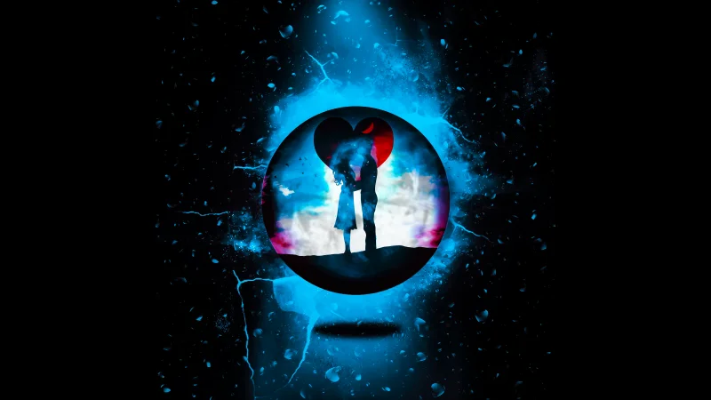Love couple Romantic kiss Wallpaper
