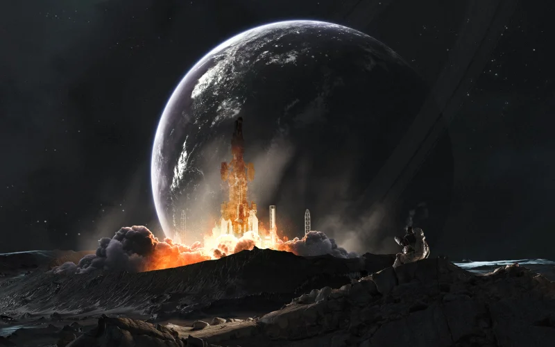 Moon Rocket launch Wallpaper