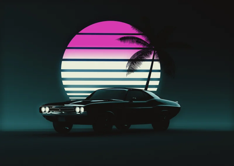 Muscle car Retro Wallpaper