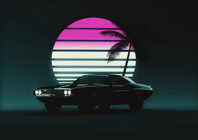 Muscle car Retro Wallpaper