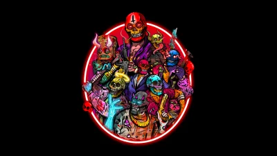 Skulls Psychedelic Art Wallpaper