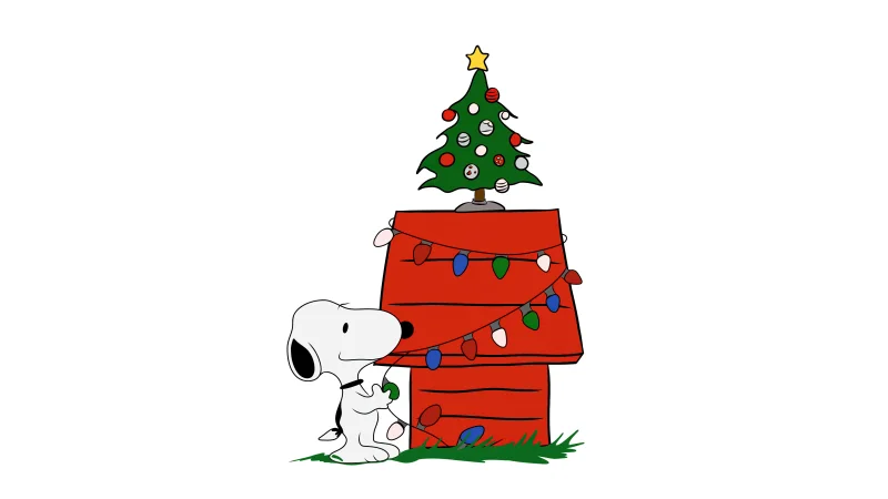 Snoopy Christmas decoration Wallpaper