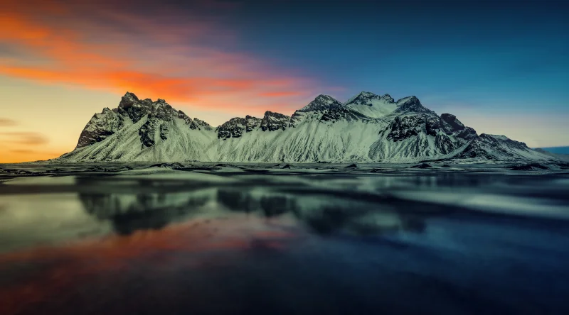 Vestrahorn Snow mountains Wallpaper