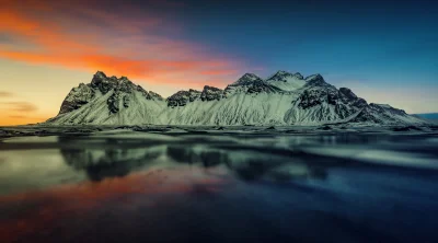 Vestrahorn Snow mountains Wallpaper