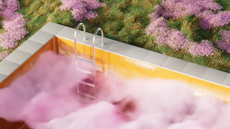Surreal Aesthetic pool Wallpaper