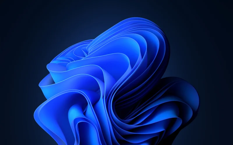 Windows 11 Blue Abstract Dark Mode Wallpaper