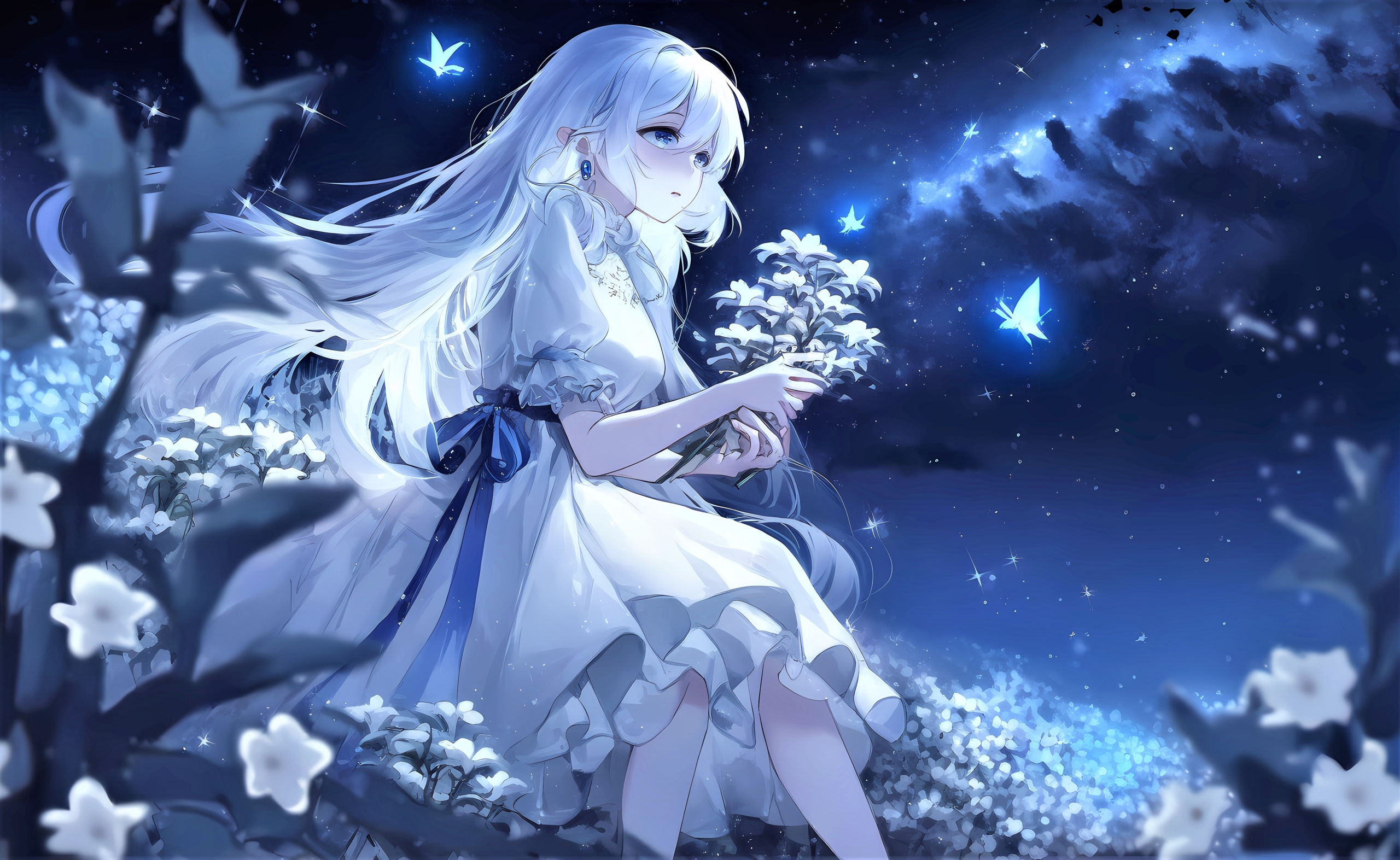Anime girl Milky Way Wallpaper