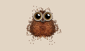 Coffee beans Owl Wallpaper