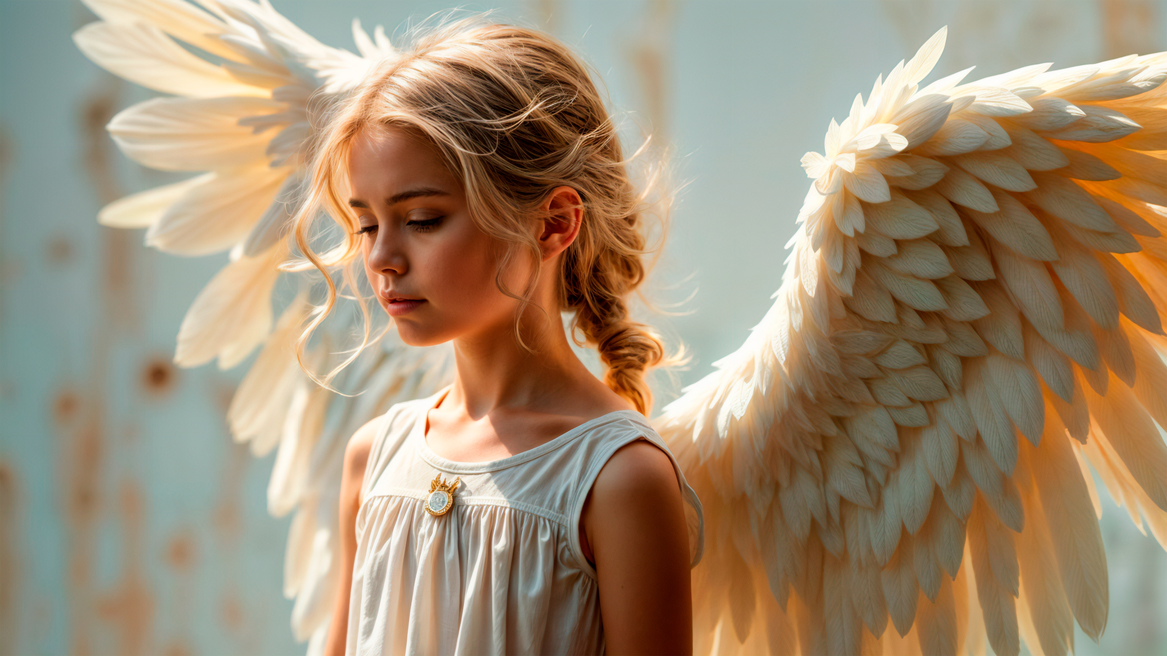 Cute child Angel wings Wallpaper