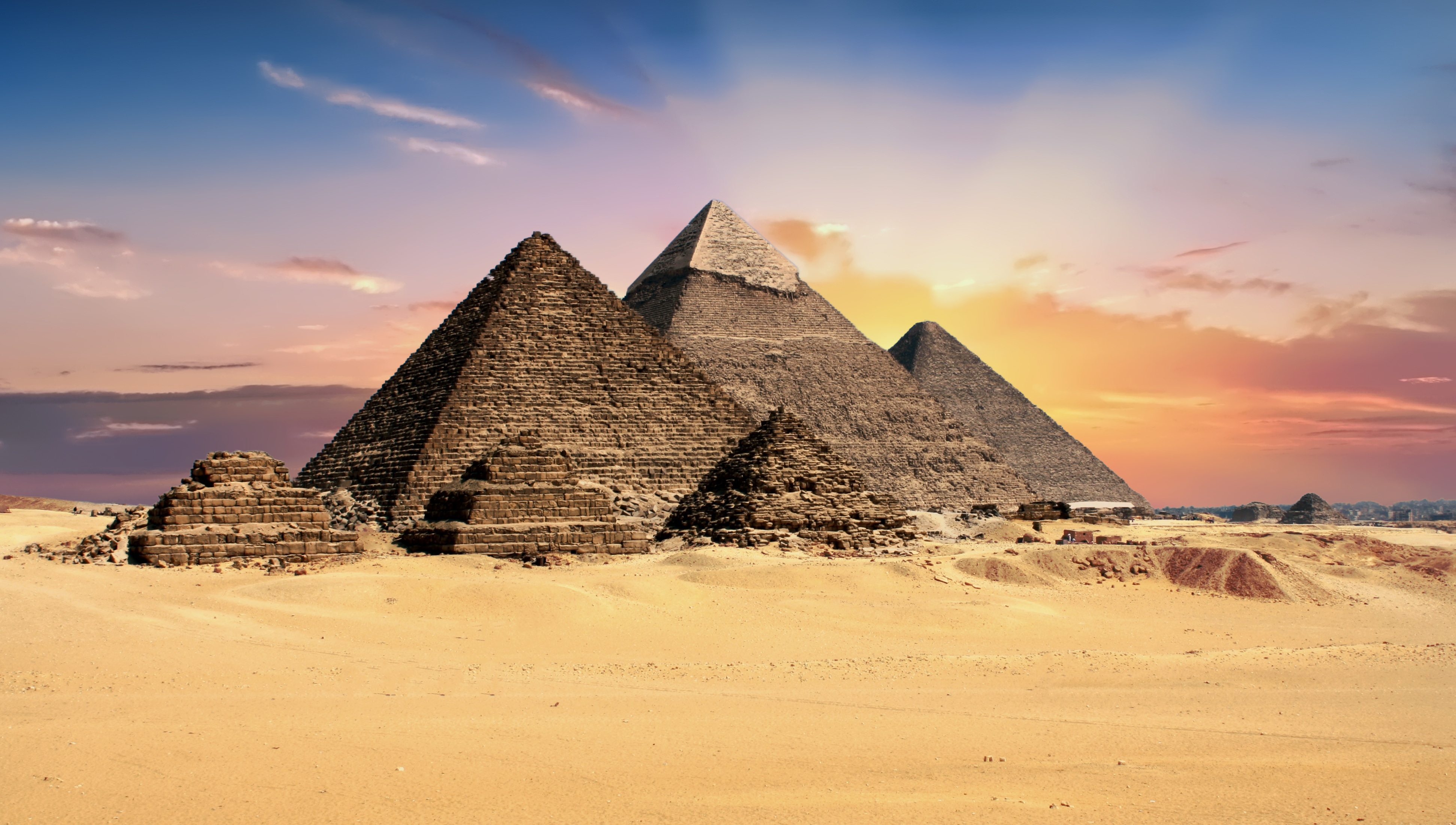 Egyptian Pyramids Sunset Wallpaper