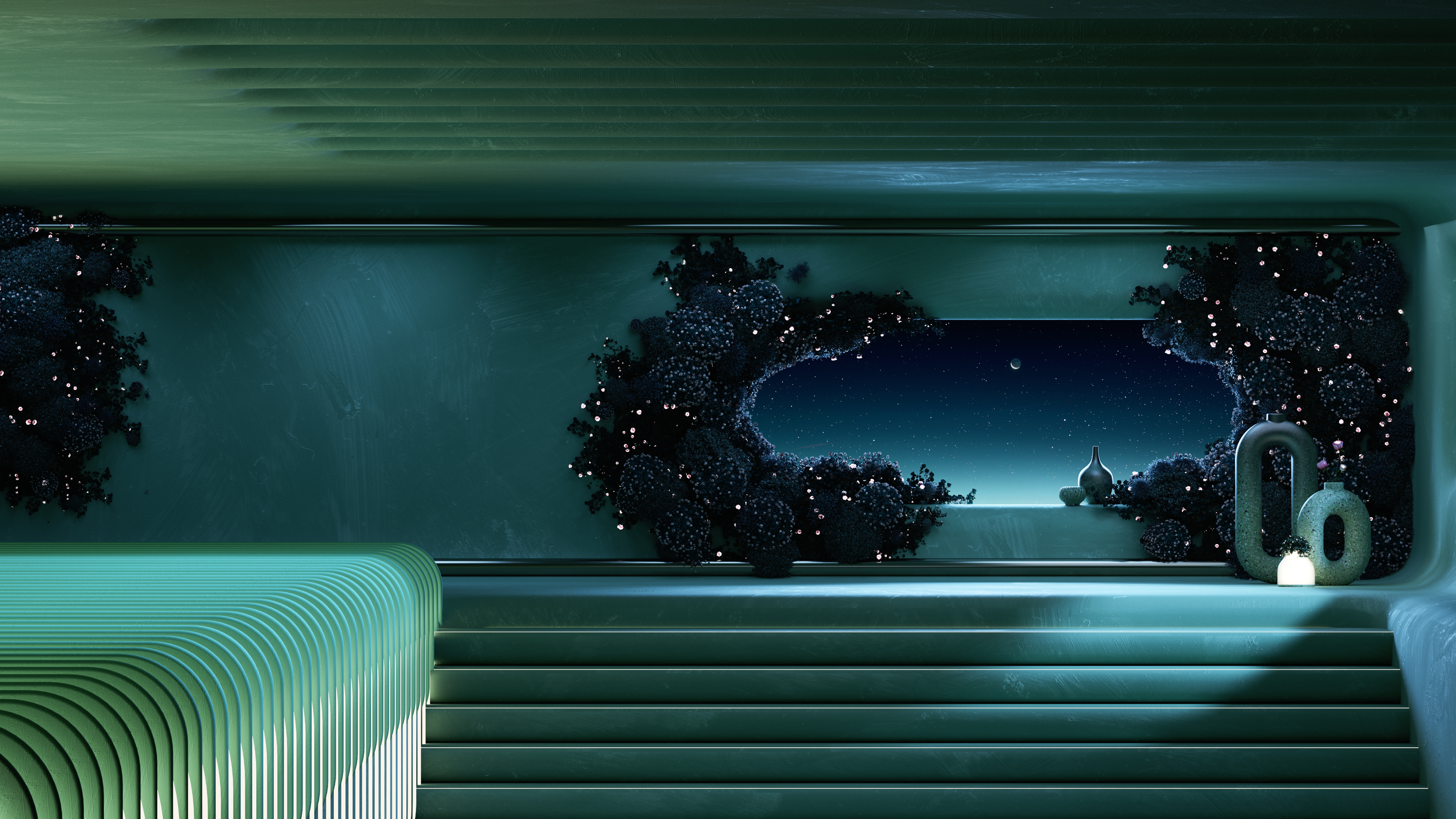 Green aesthetic Interior Wallpaper