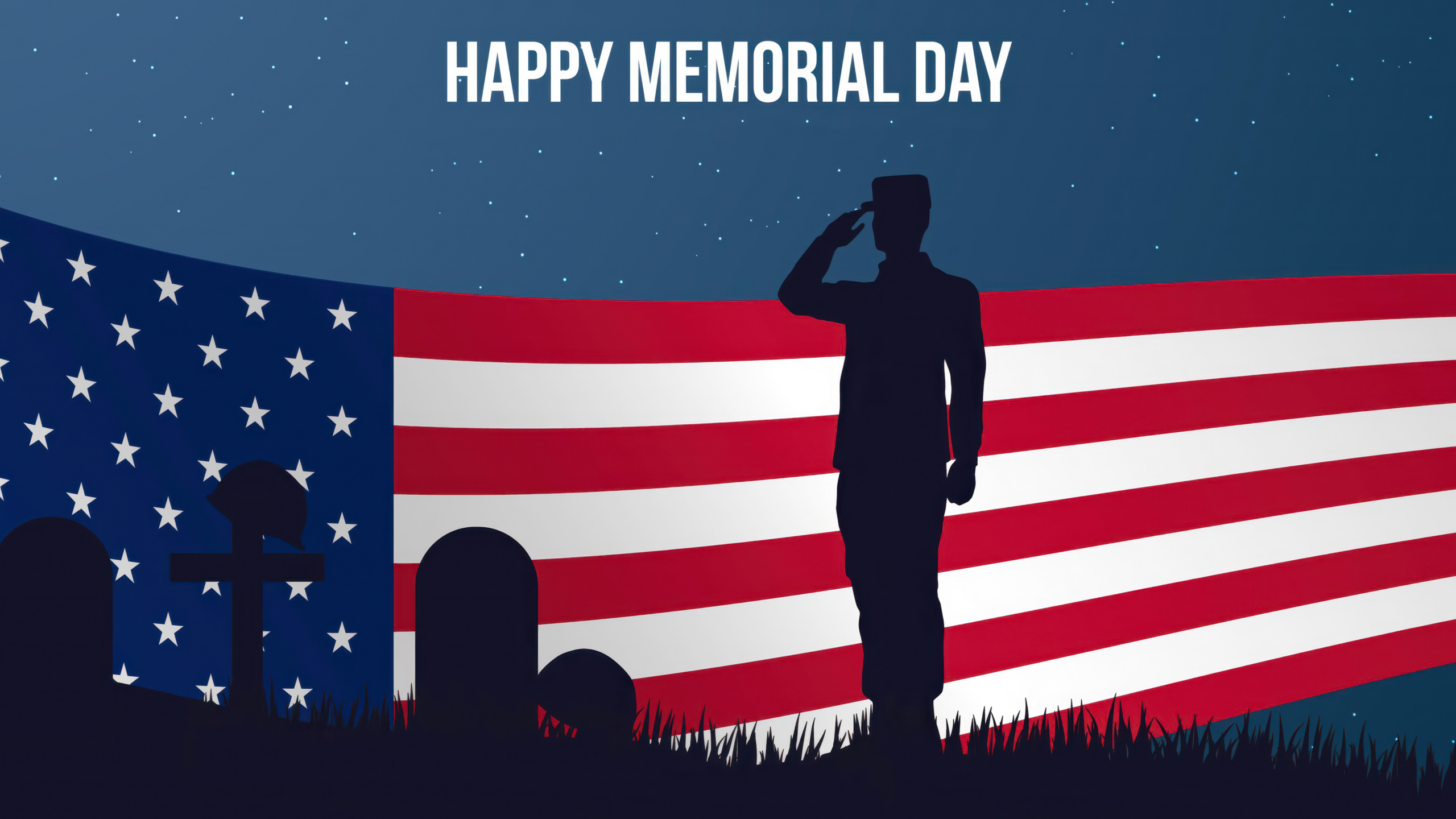 Happy Memorial Day Salute Wallpaper