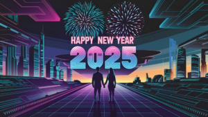 Happy New Year 2025 Couple Wallpaper