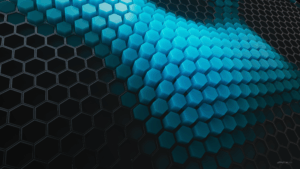 Hexagons Cyan blocks Wallpaper