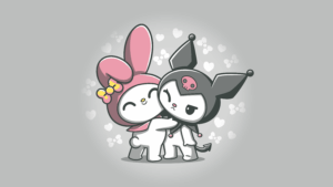 My Melody and Kuromi Hug Wallpaper