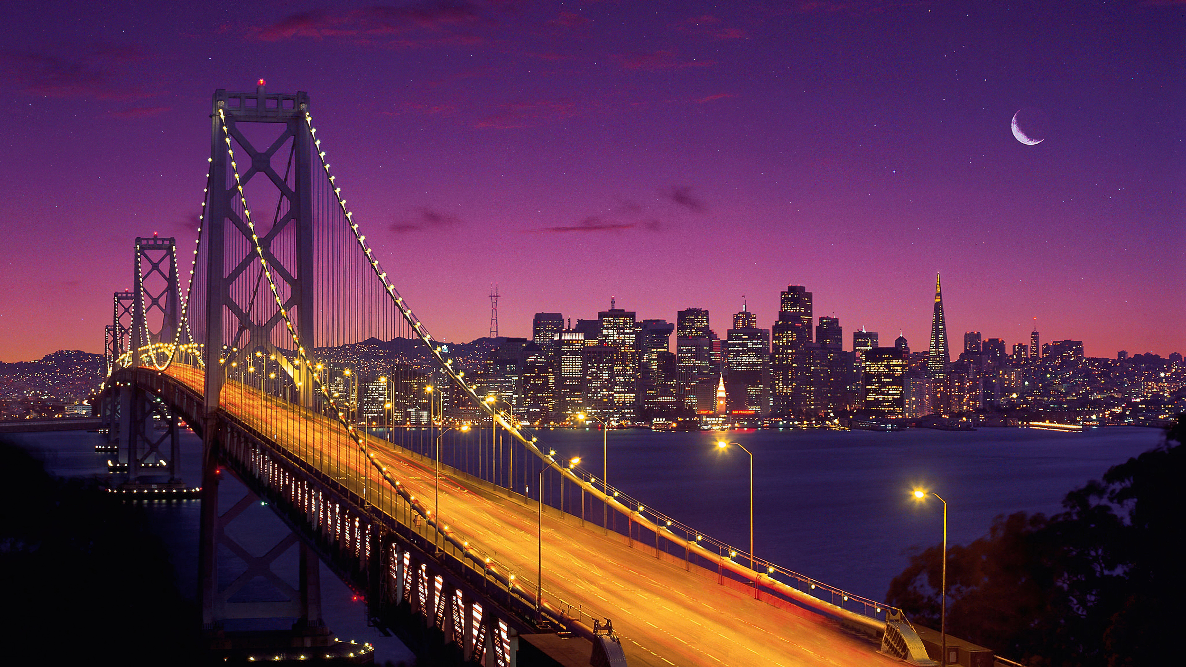 San Francisco-Oakland Bay Bridge Twilight Wallpaper