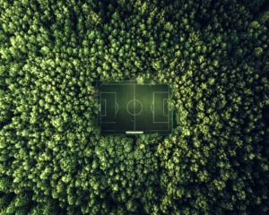 Soccer field Aerial view Wallpaper