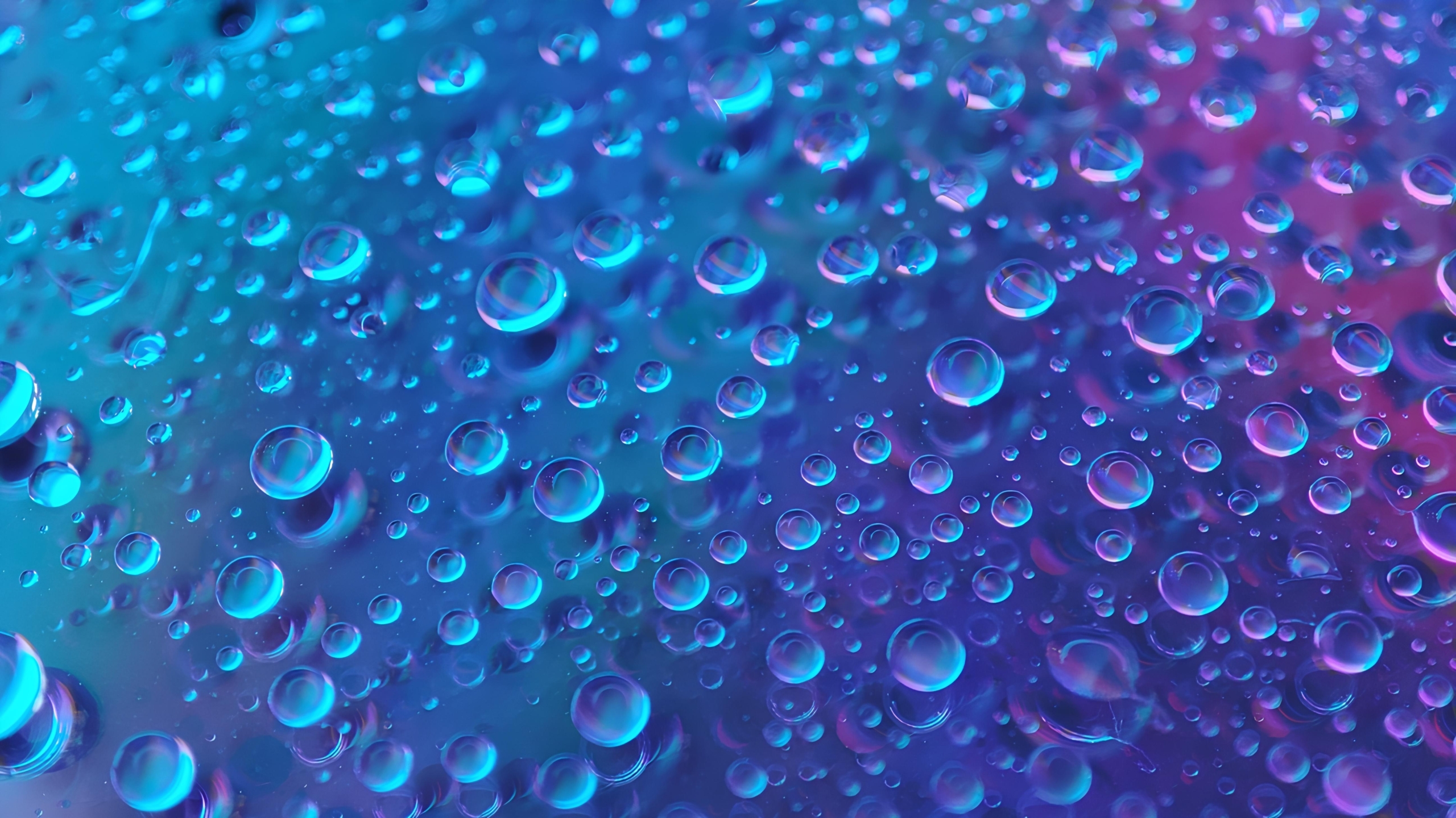 Water droplets Blue aesthetic Wallpaper