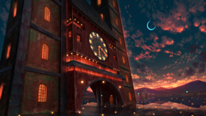 Clock tower Crescent Moon Wallpaper
