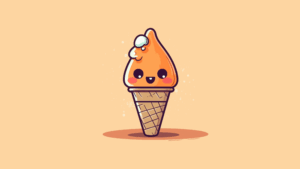 Kawaii ice cream Cute face Wallpaper