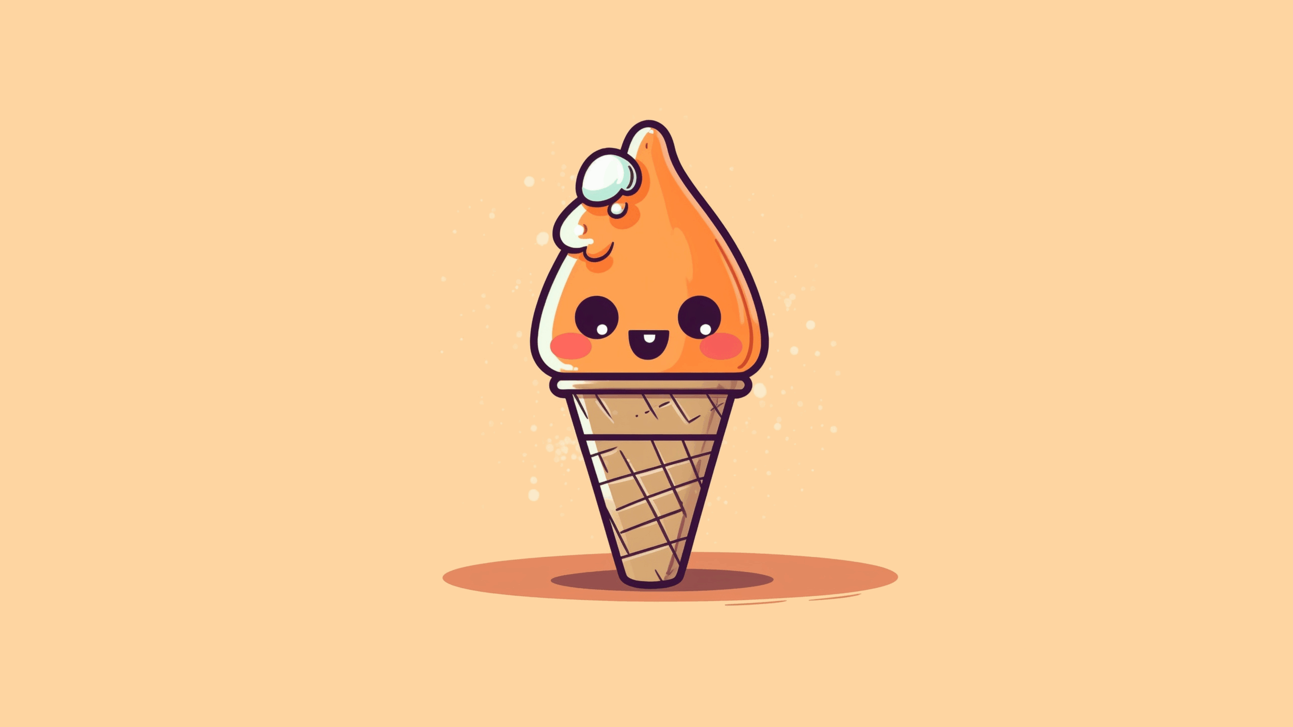 Kawaii ice cream Cute face Wallpaper