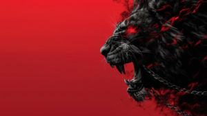 Lion Red aesthetic Wallpaper