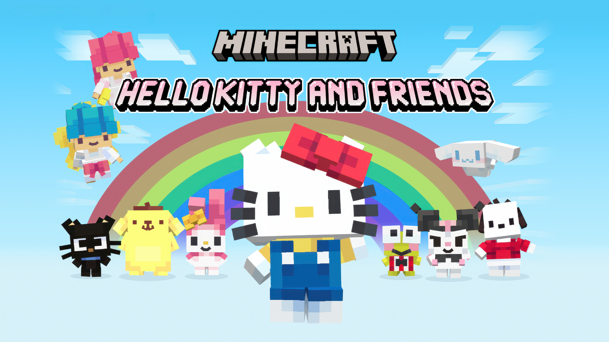 Minecraft Hello Kitty and Friends Wallpaper