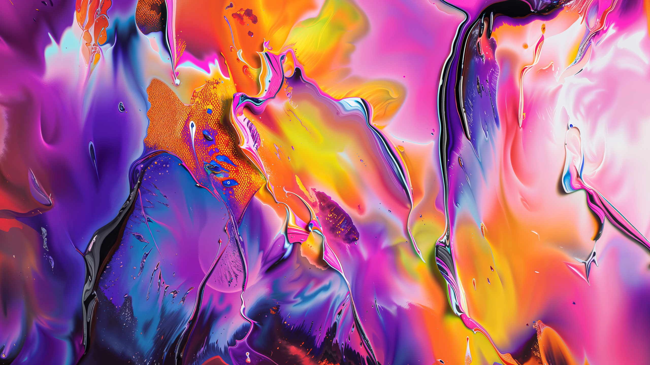 Multicolor Fluid art Wallpaper