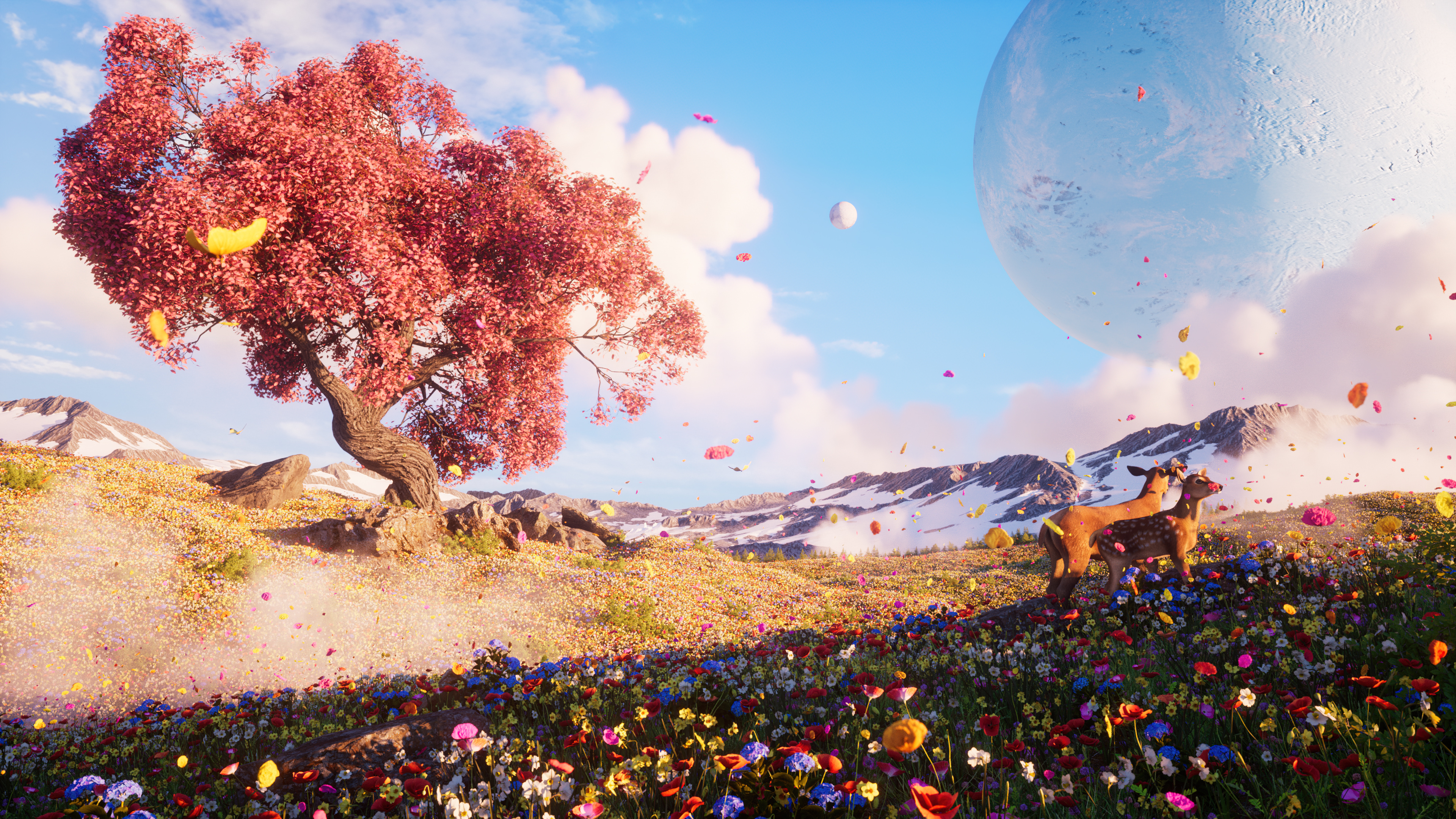 Wildflowers Landscape Wallpaper