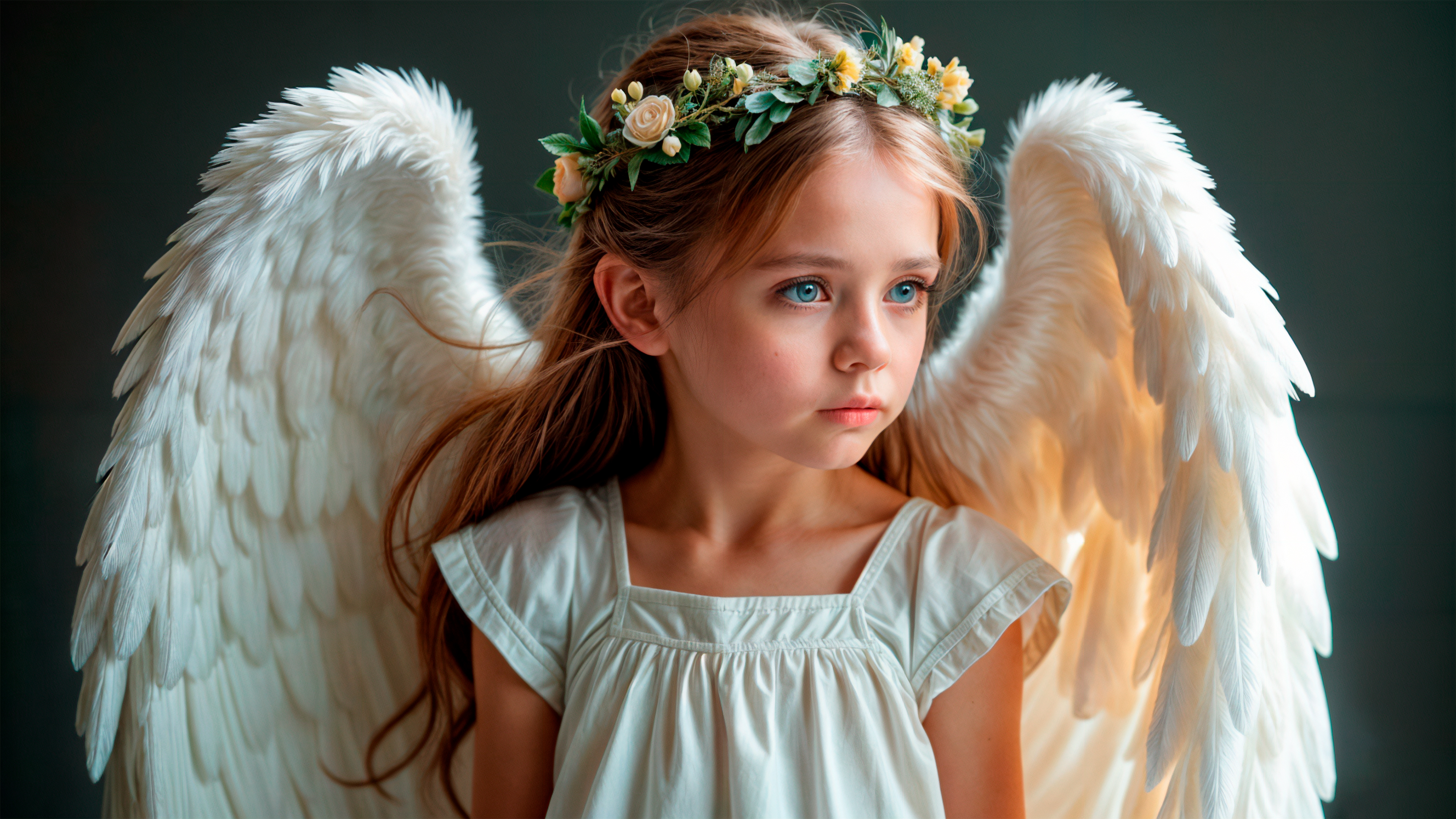 Cute Girl Angel wings Wallpaper