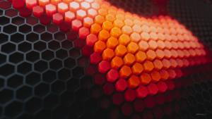 Hexagons Orange blocks Wallpaper