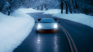 Lamborghini Murcielago Winter Road Wallpaper