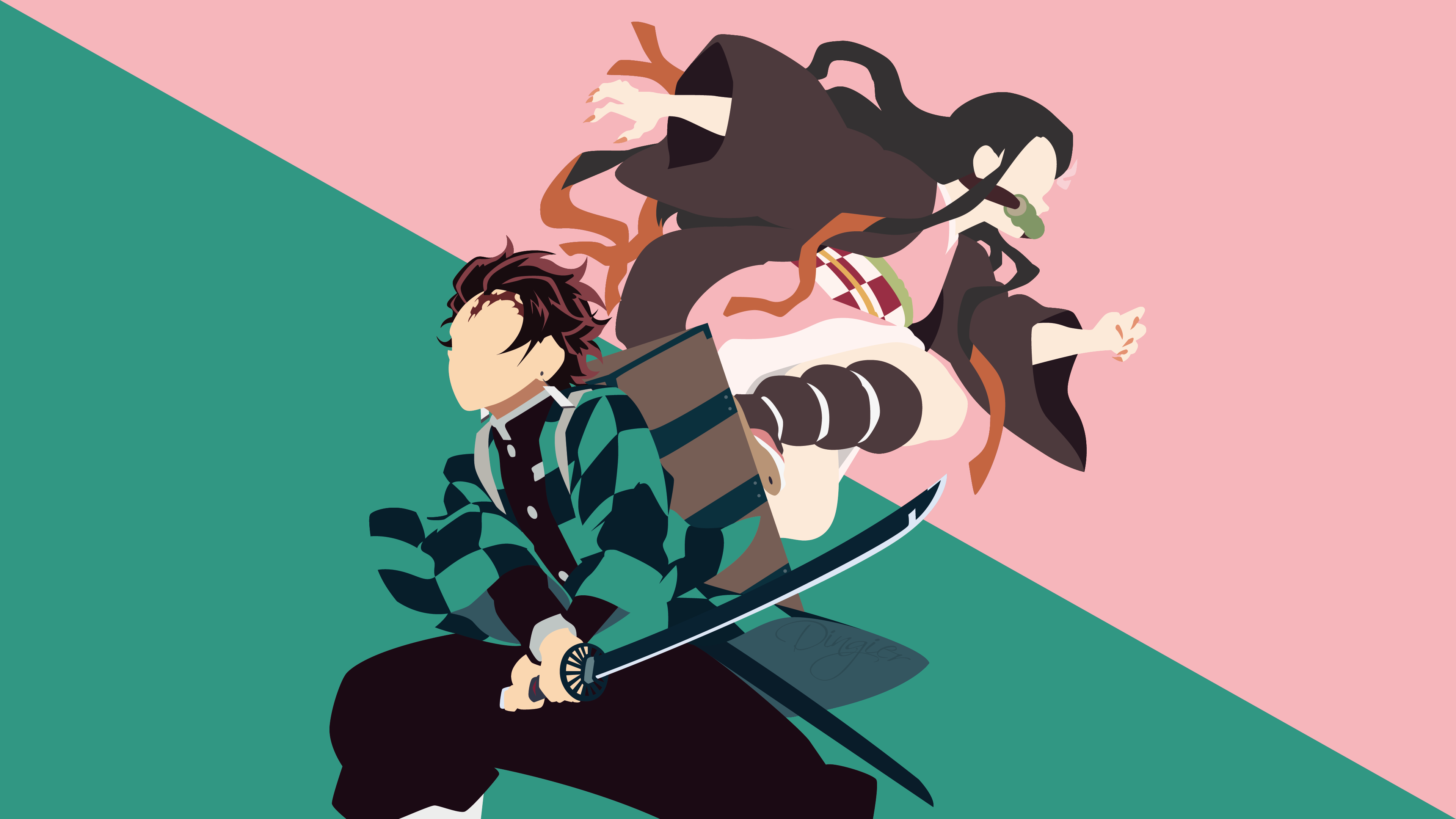Demon Slayer Kimetsu no Yaiba Minimal Wallpaper