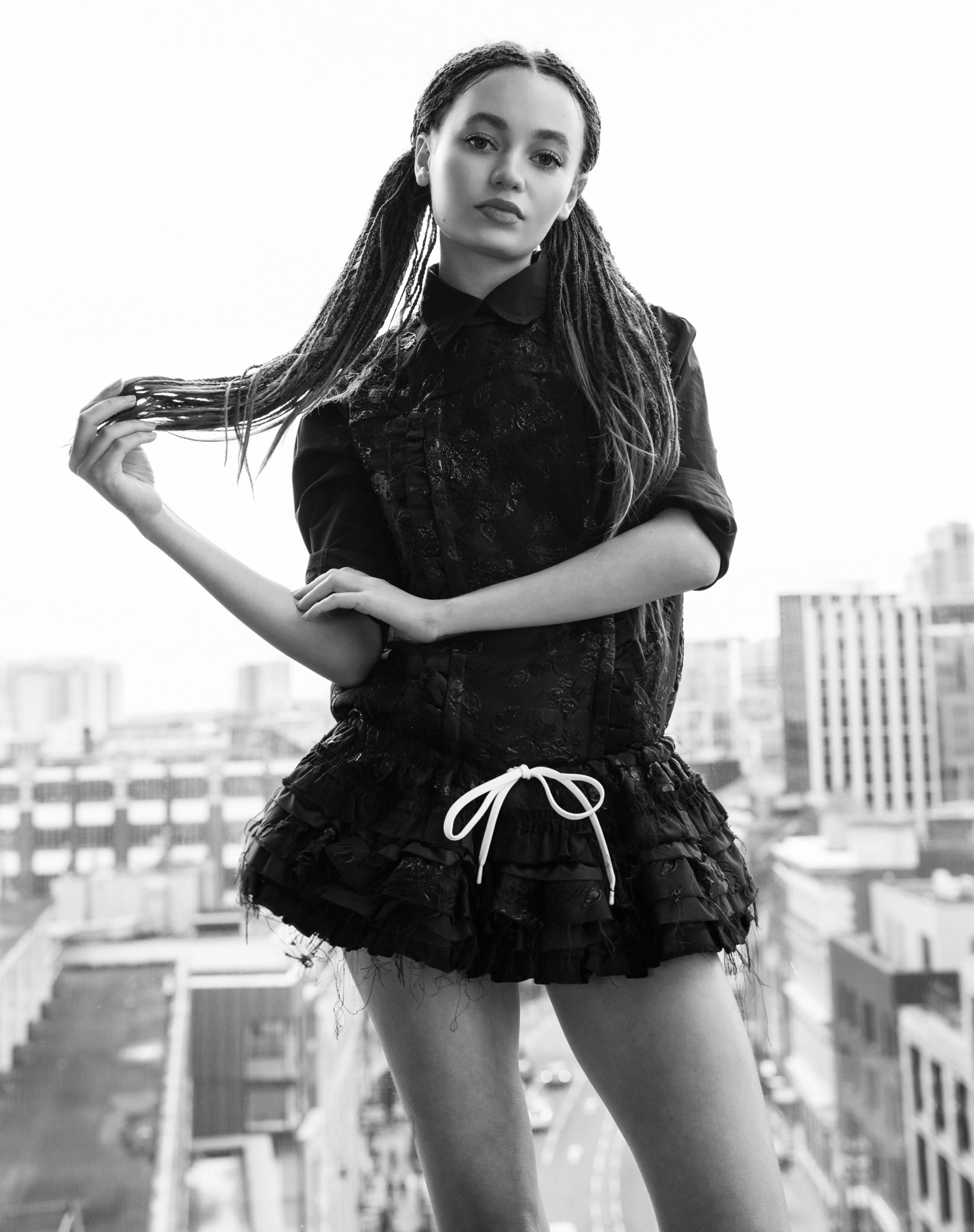 Nico Parker Black and White Wallpaper