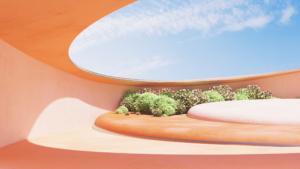 Orange aesthetic Interior Wallpaper