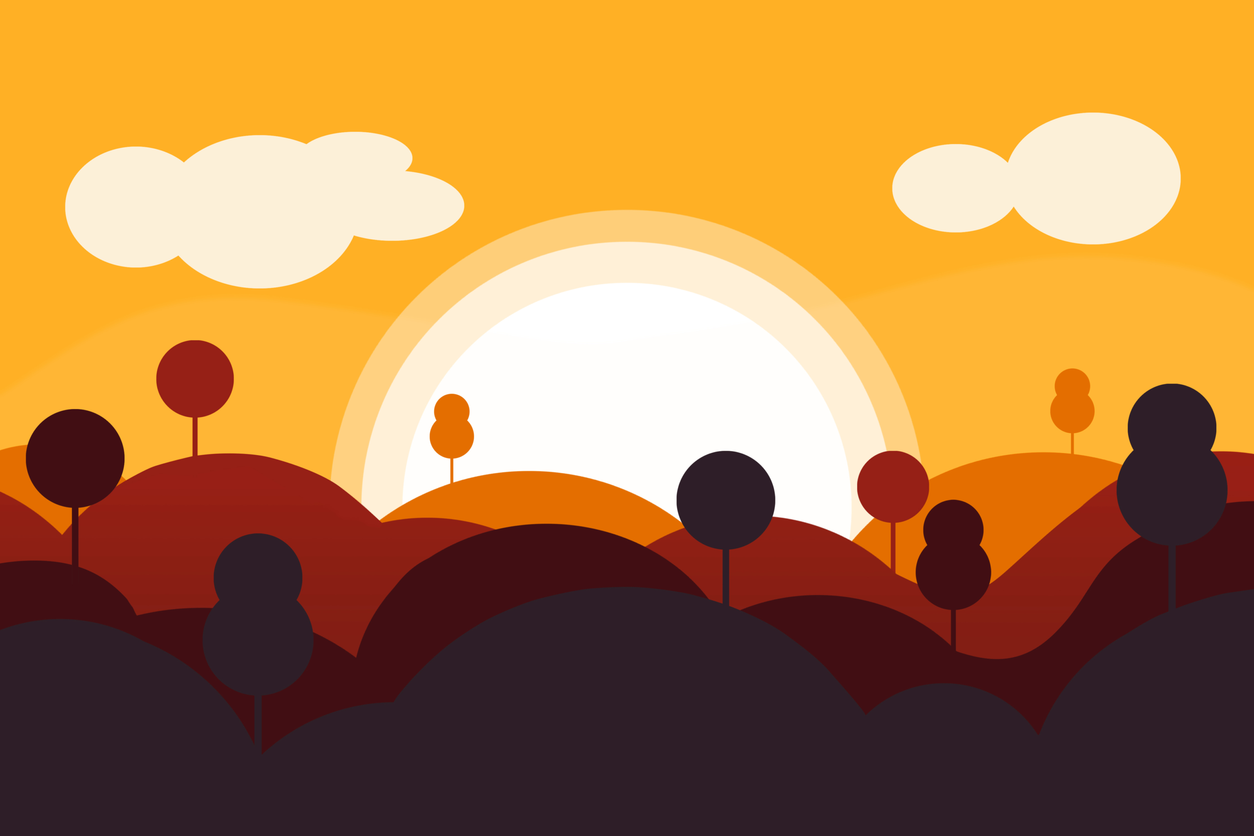 Vector Landscape Digital Art Wallpaper