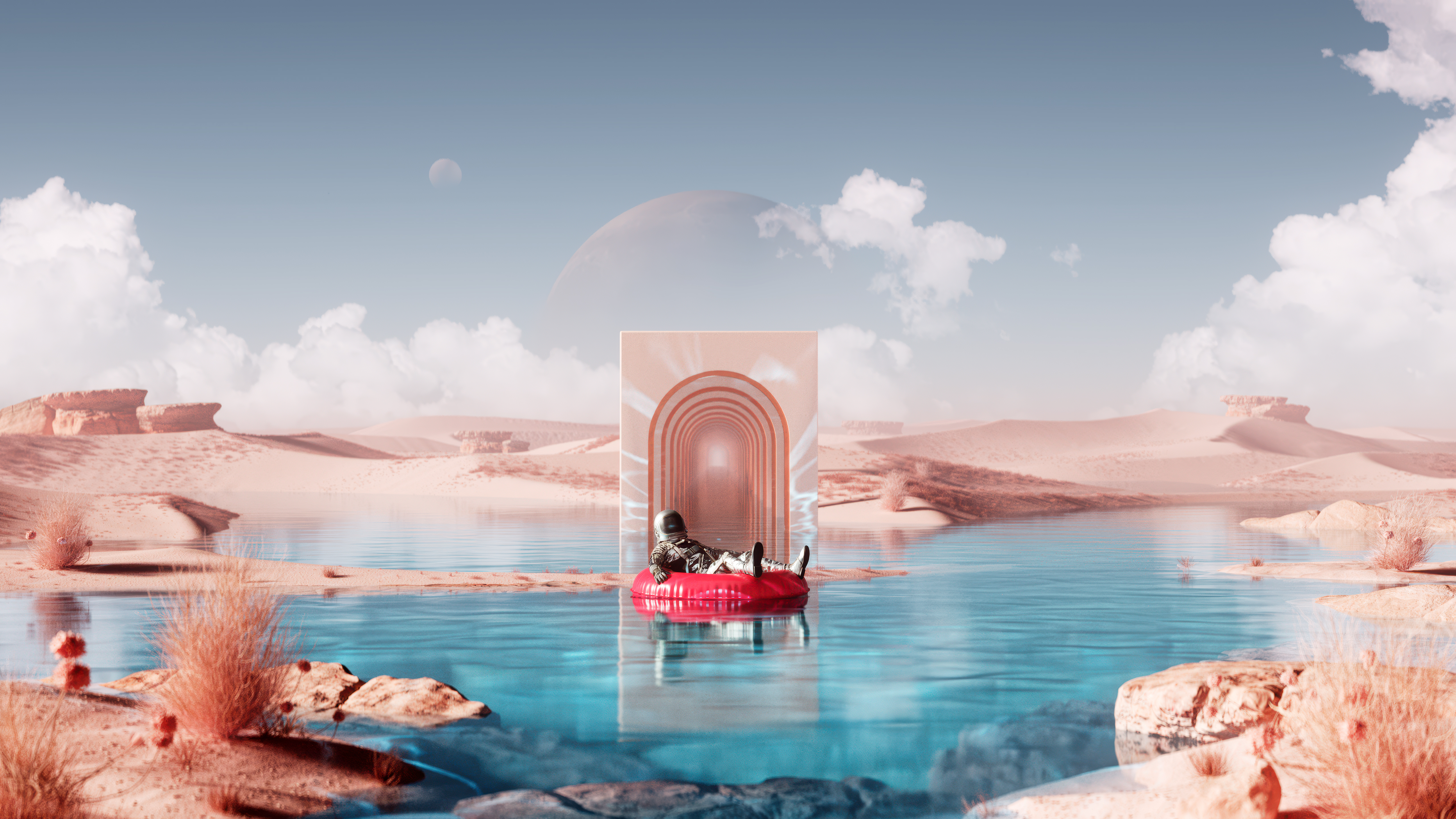 Astronaut Vacation Wallpaper