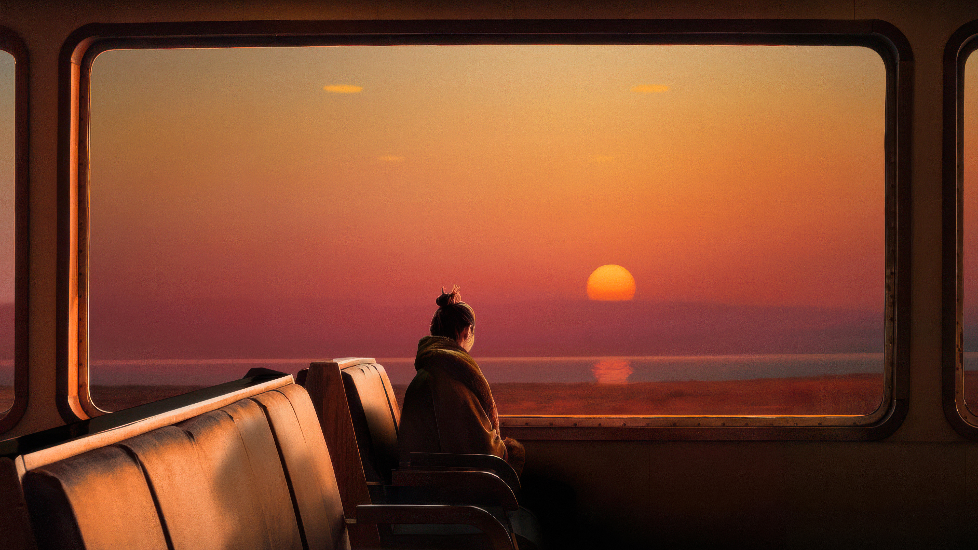 Lonely Train journey Wallpaper
