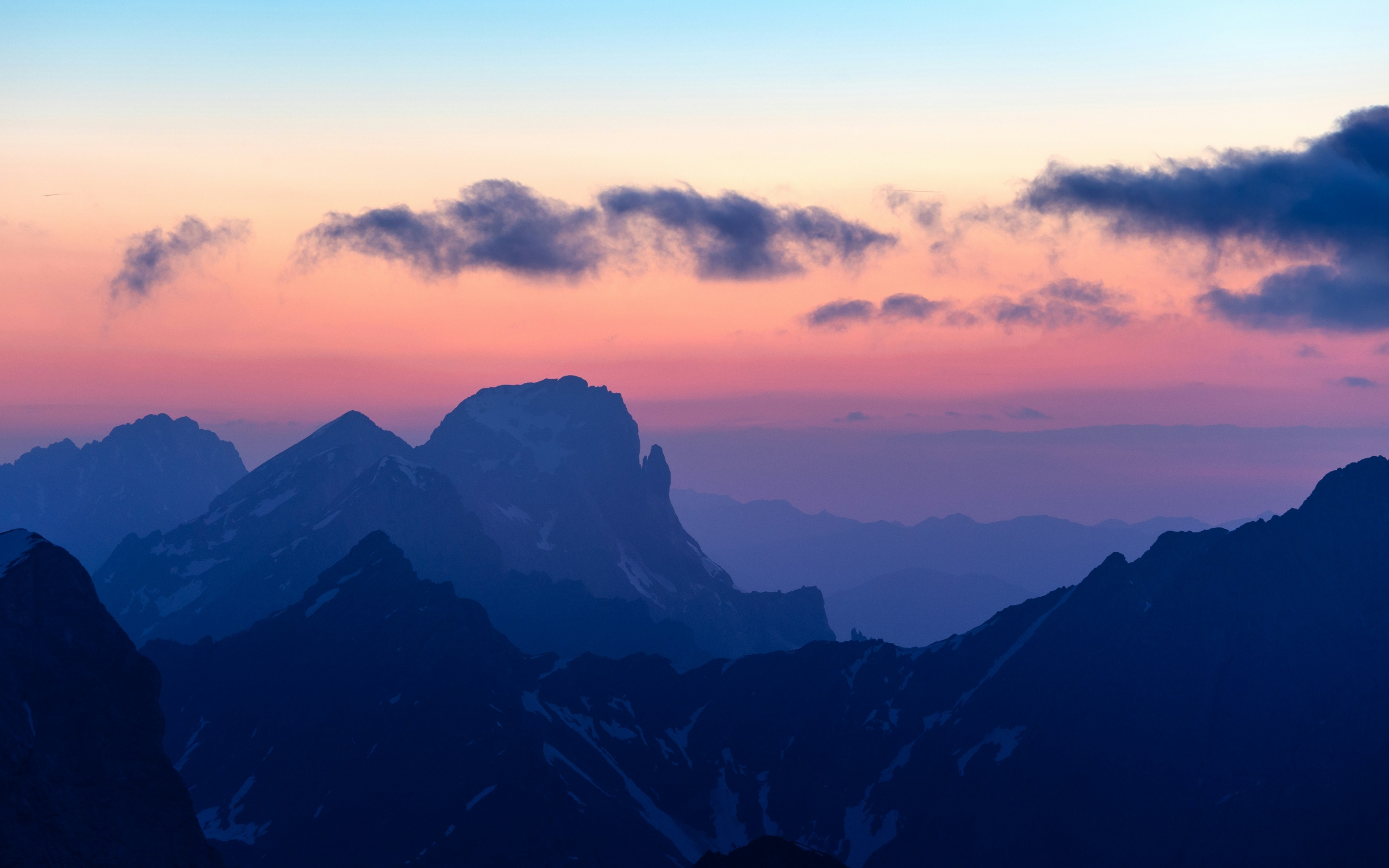 Sunset Alps mountains Wallpaper