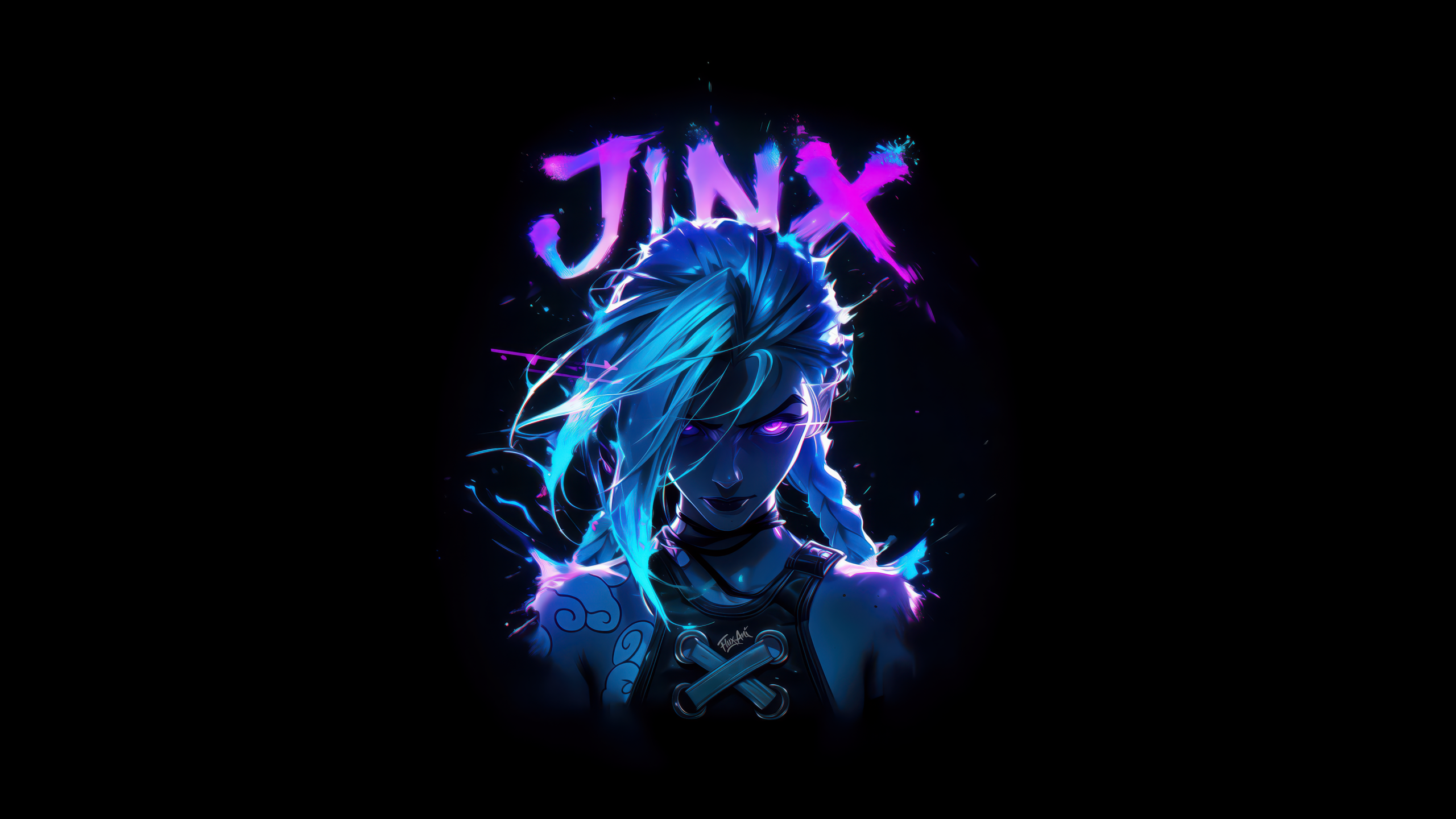 Arcane Jinx Neon art Wallpaper