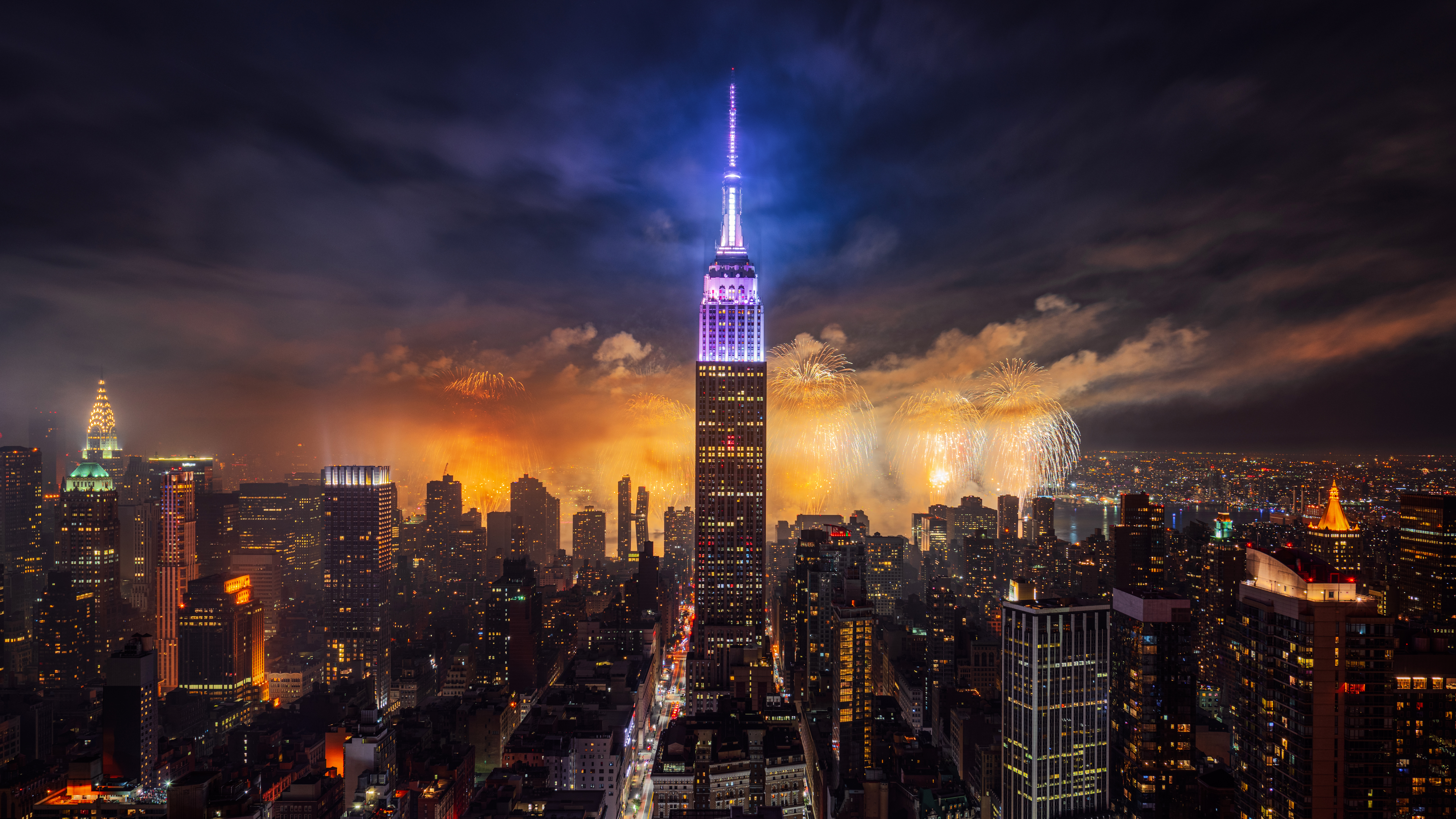 Empire State Building Fireworks Wallpaper