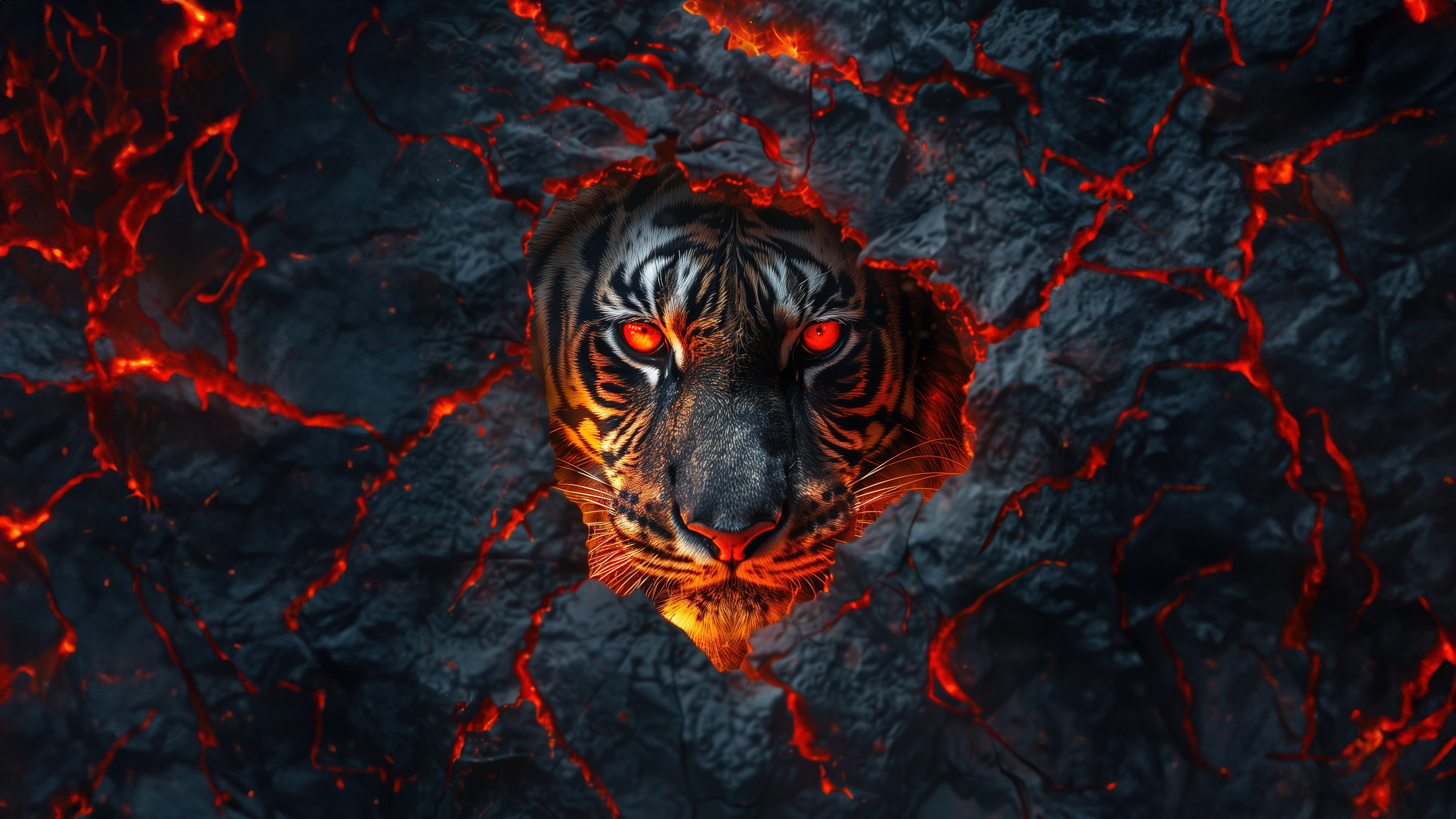 Fire Tiger face Wallpaper