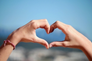 Hands together Heart shape Wallpaper